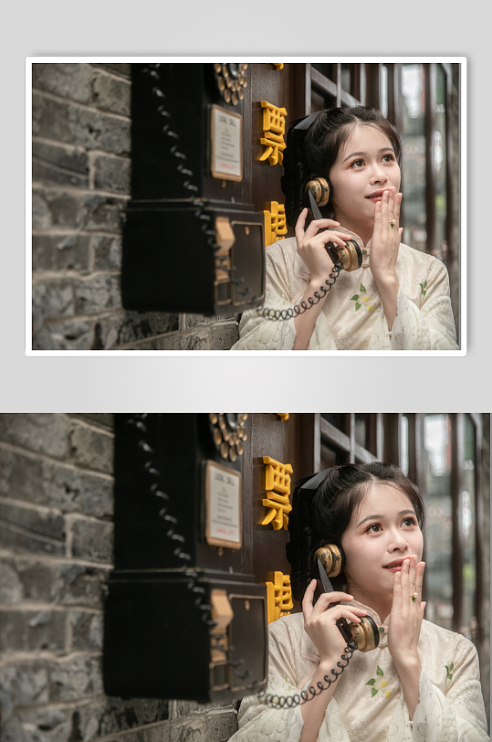 旗袍女性民国人物摄影图片-众图网