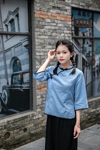 学生服女性民国人物摄影图片