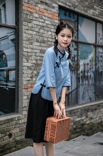 学生服女性民国人物摄影图片