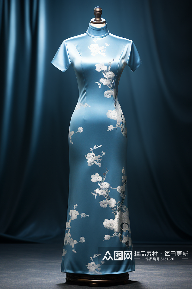 AI数字艺术民国复古旗袍服饰摄影图素材