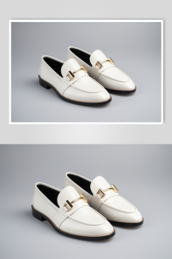 AI数字艺术高清简洁米色单鞋摄影图片