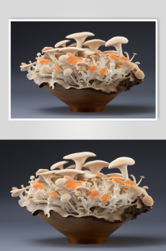 AI数字艺术蘑菇菌菇拼盘摄影图