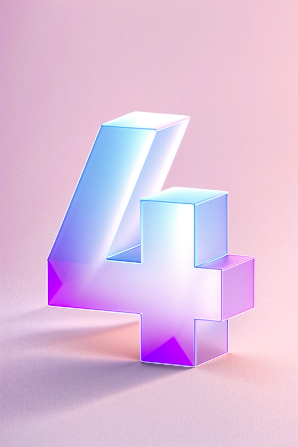 AI数字艺术磨砂玻璃材质数字4图片素材下载-众图网