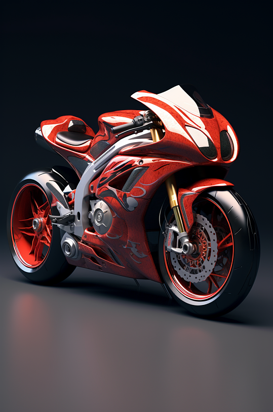 AI数字艺术摩托车交通工具图片