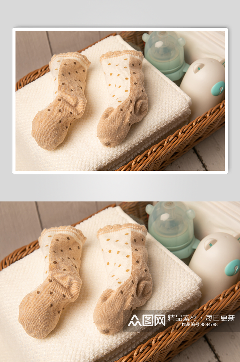 袜子毛巾母婴用品摄影图片素材
