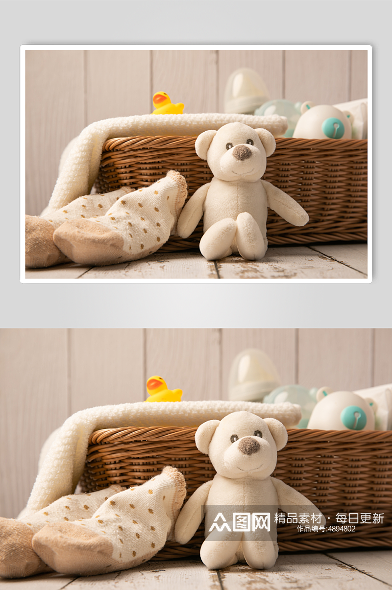 婴儿玩具袜子母婴用品摄影图片素材