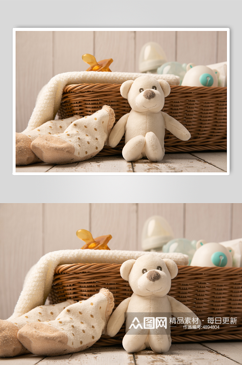 婴儿玩具袜子母婴用品摄影图片素材