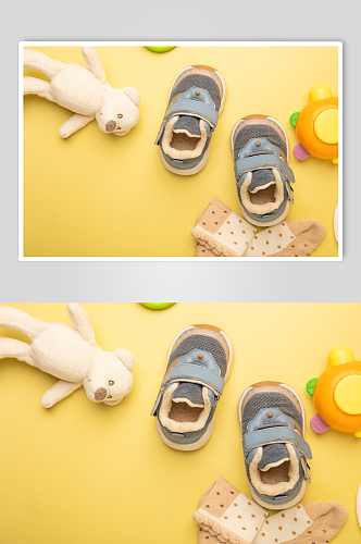 儿童鞋奶瓶母婴用品摄影图片