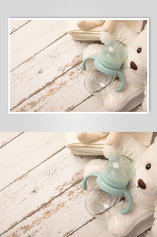 绿色安全硅胶奶瓶母婴用品摄影图片-众图网