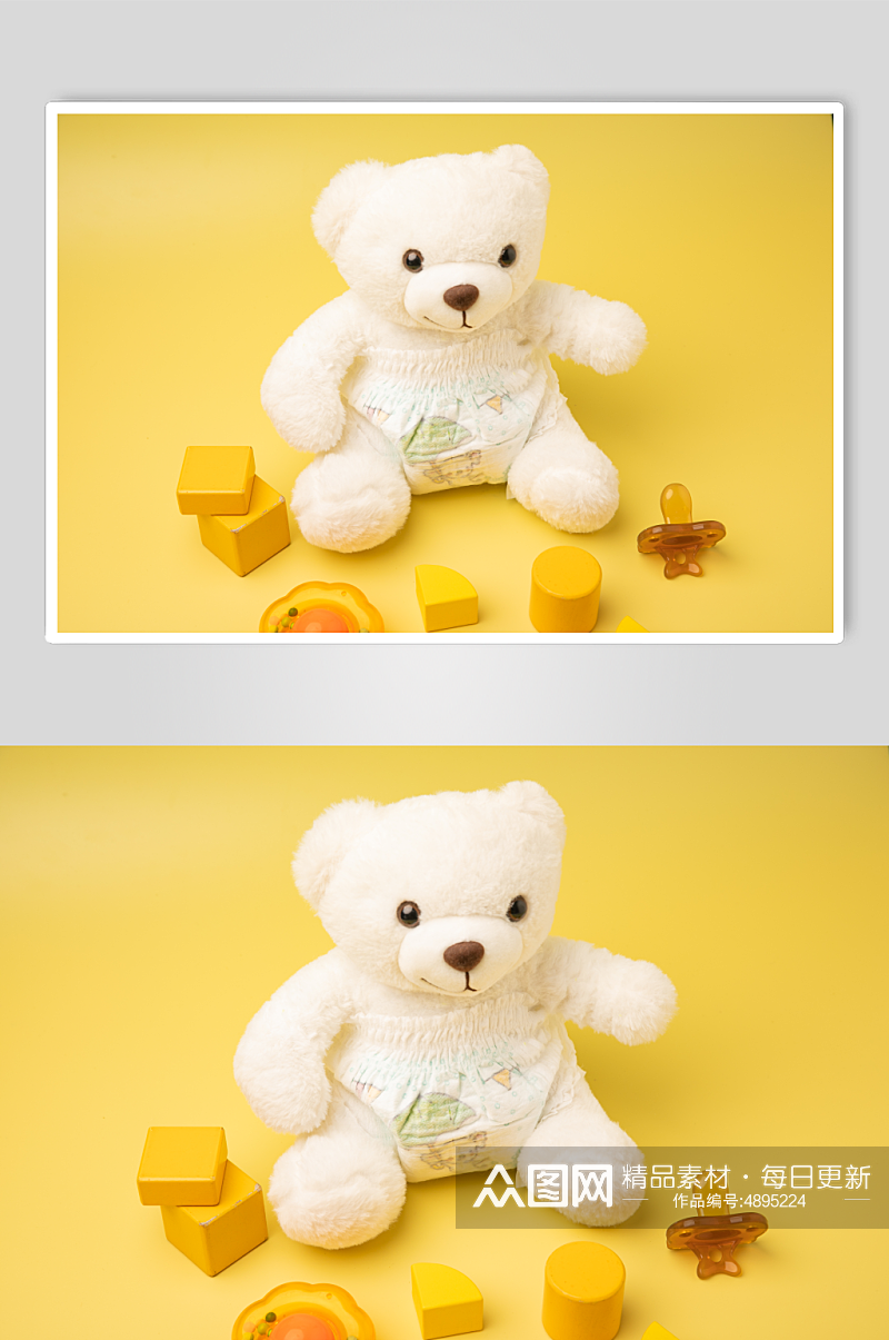 黄色可爱儿童玩偶玩具母婴用品摄影图片素材