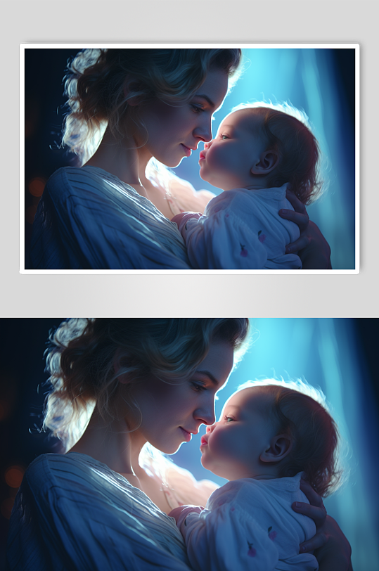 AI数字艺术母婴母亲婴儿肖像人物摄影图