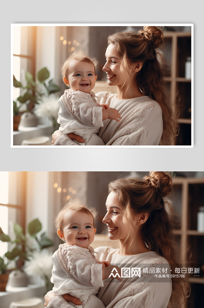 AI数字艺术母婴母亲婴儿肖像人物摄影图素材
