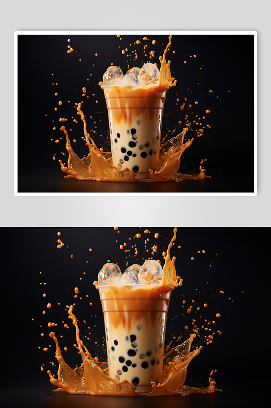 AI数字艺术奶茶图片