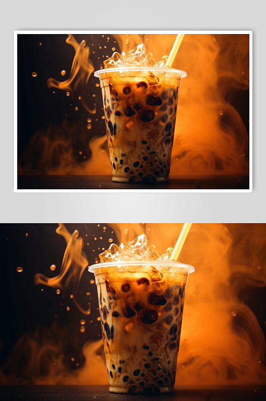 AI数字艺术奶茶图片