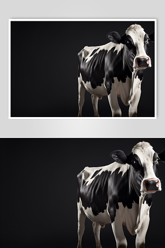 AI数字艺术手绘奶牛动物摄影图片