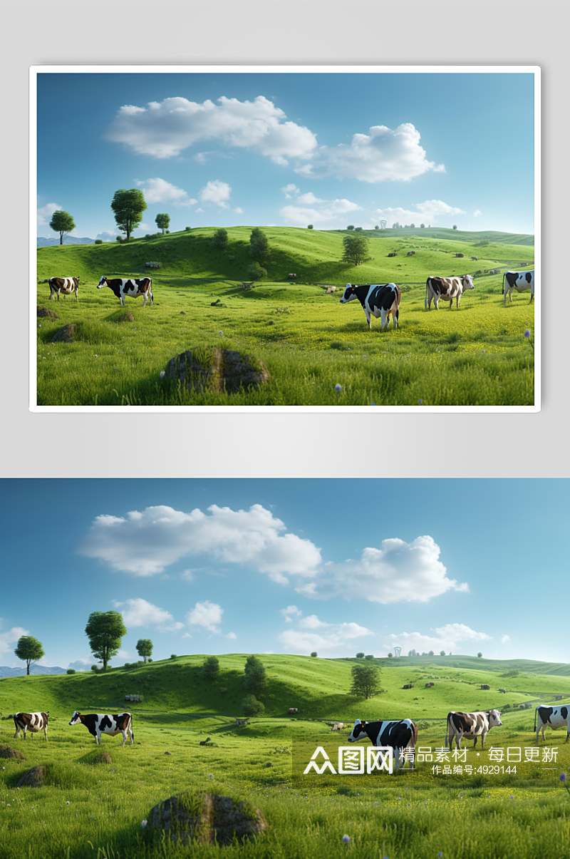 AI数字艺术手绘奶牛动物摄影图片素材