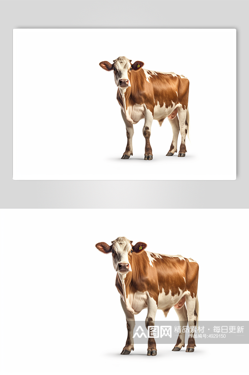 AI数字艺术手绘奶牛动物摄影图片素材