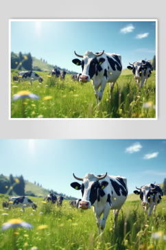AI数字艺术创意奶牛动物摄影图片