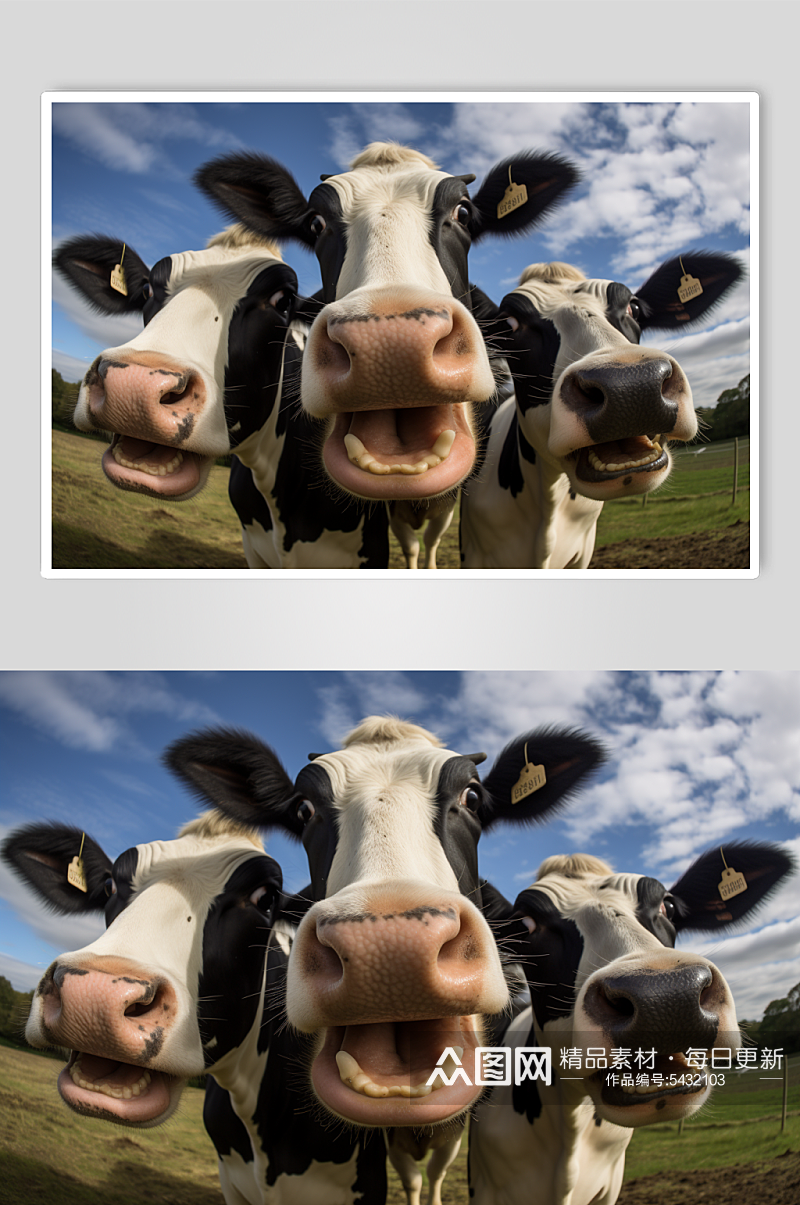 AI数字艺术奶牛动物摄影图片素材
