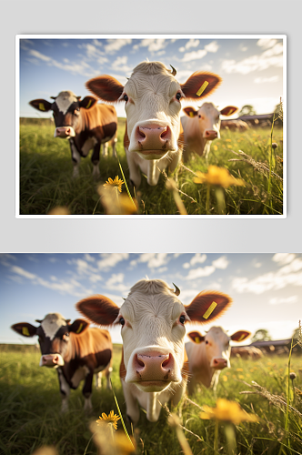 AI数字艺术奶牛动物摄影图片