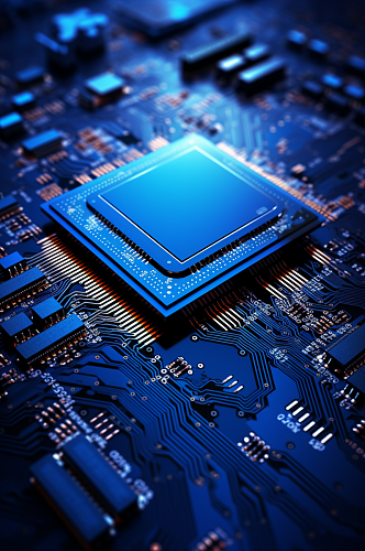 AI数字艺术高科技芯片晶体管电路板模型