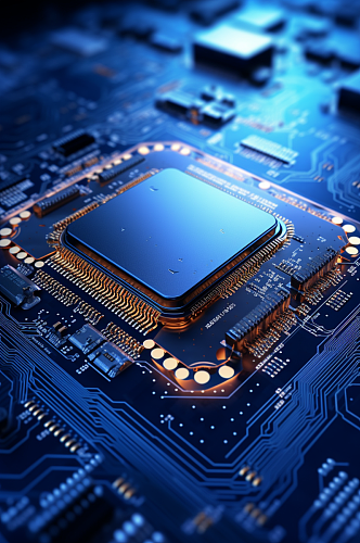 AI数字艺术高科技芯片晶体管电路板模型