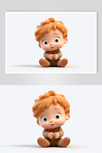 AI数字艺术高清可爱男生婴儿人物模型