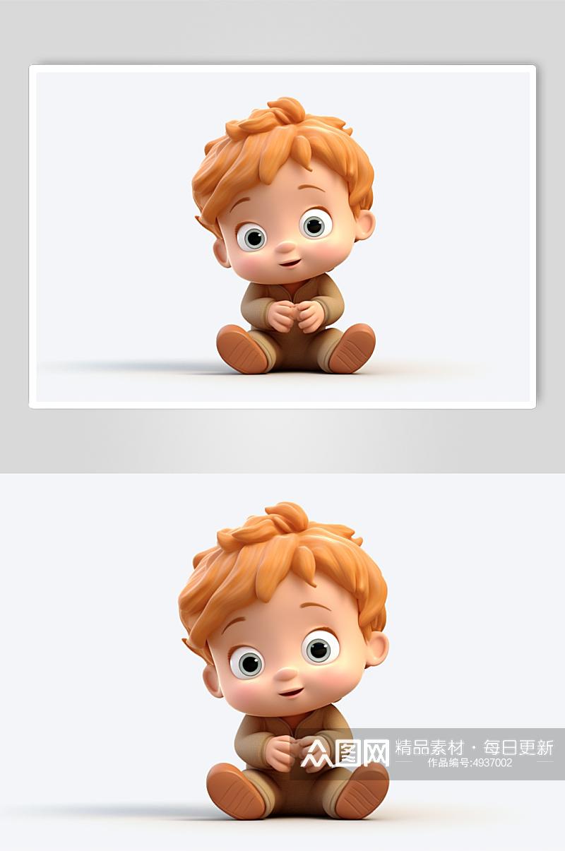 AI数字艺术高清可爱男生婴儿人物模型素材