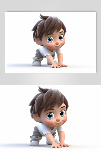 AI数字艺术高清可爱男生婴儿人物模型
