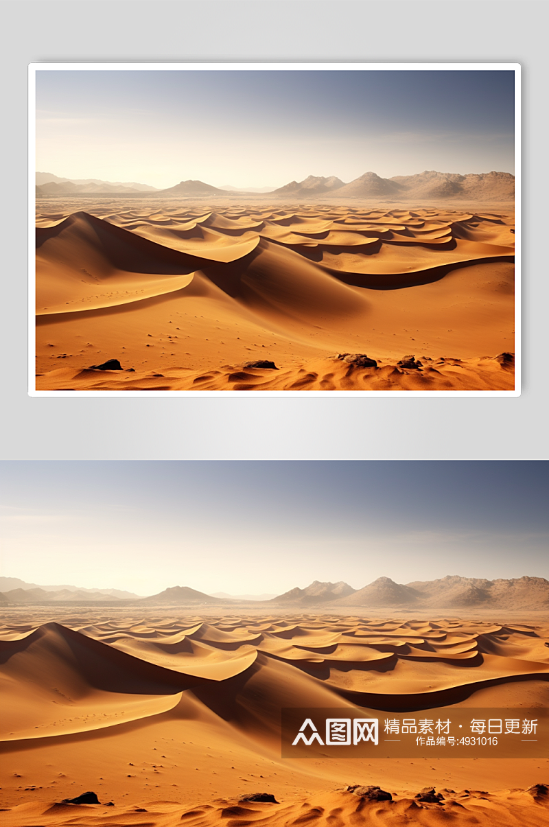 AI数字艺术库布齐沙漠内蒙古旅游摄影图片素材
