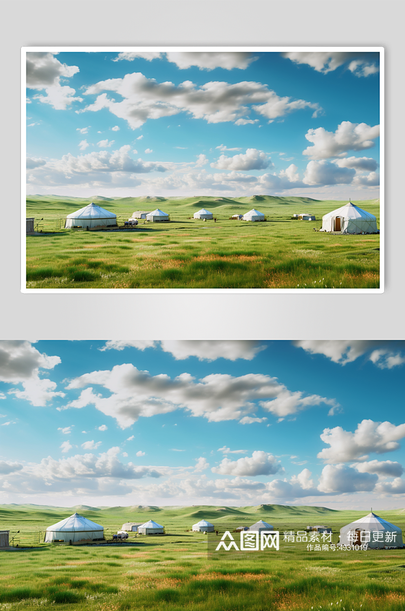 AI数字艺术呼伦贝尔草原内蒙古旅游摄影图素材