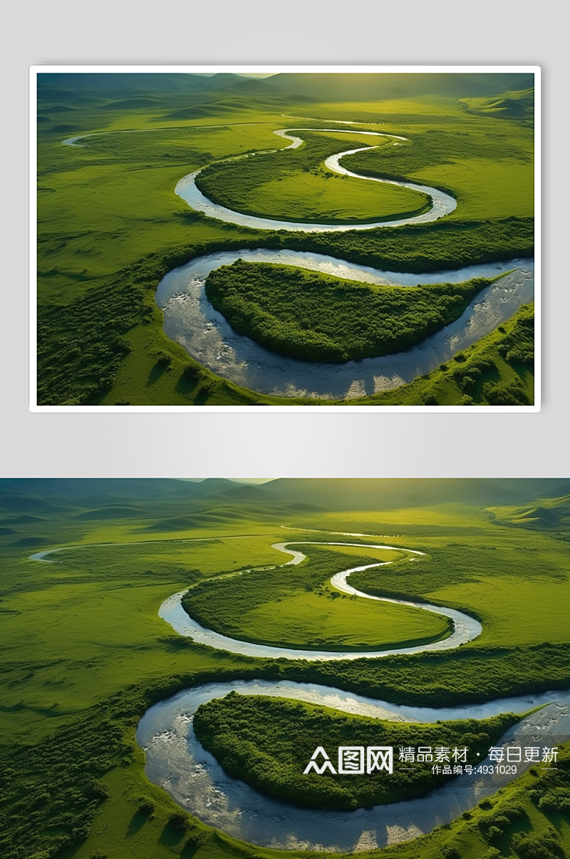 AI数字艺术草尔格勒河内蒙古旅游摄影图片素材