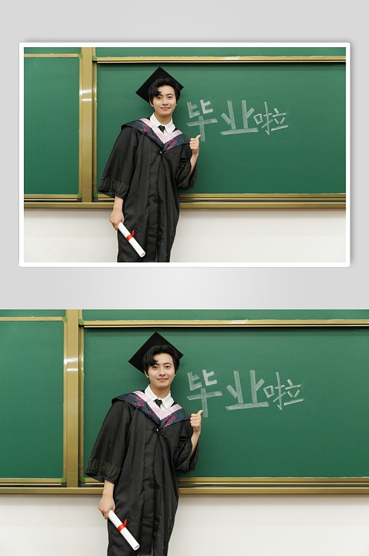 身穿校服年青人学生毕业季人物摄影图片-众图网