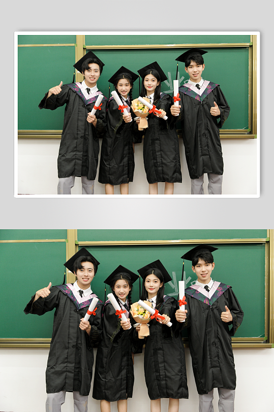 身穿校服年青人学生毕业季人物摄影图片-众图网