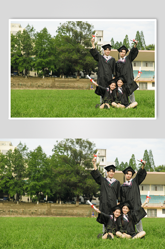 身穿校服年青人学生毕业季人物摄影图片-众图网