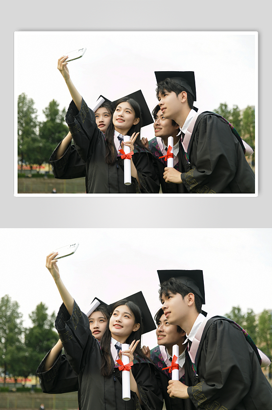 手拿毕业证年青人学生毕业季人物摄影图片