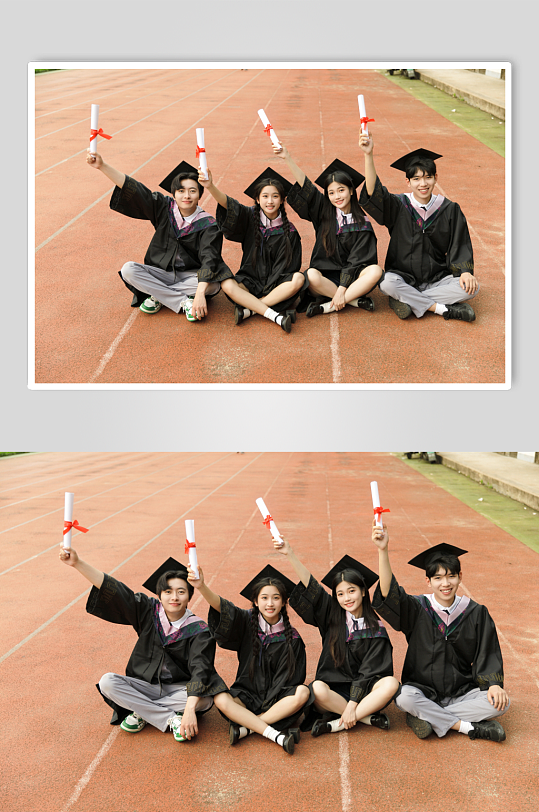 手拿毕业证年青人学生毕业季人物摄影图片