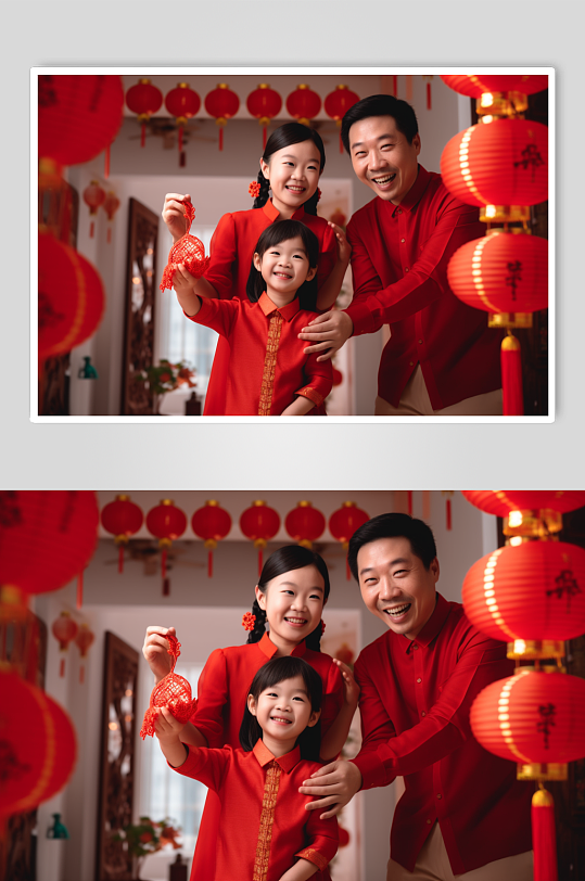 AI数字艺术新年年夜饭阖家团圆摄影图-众图网