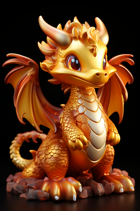 AI数字艺术卡通拟人龙年模型-众图网