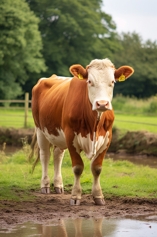 AI数字艺术可爱牛家畜动物摄影图片