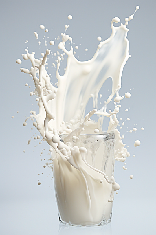 AI数字艺术牛奶液体飞溅模型元素