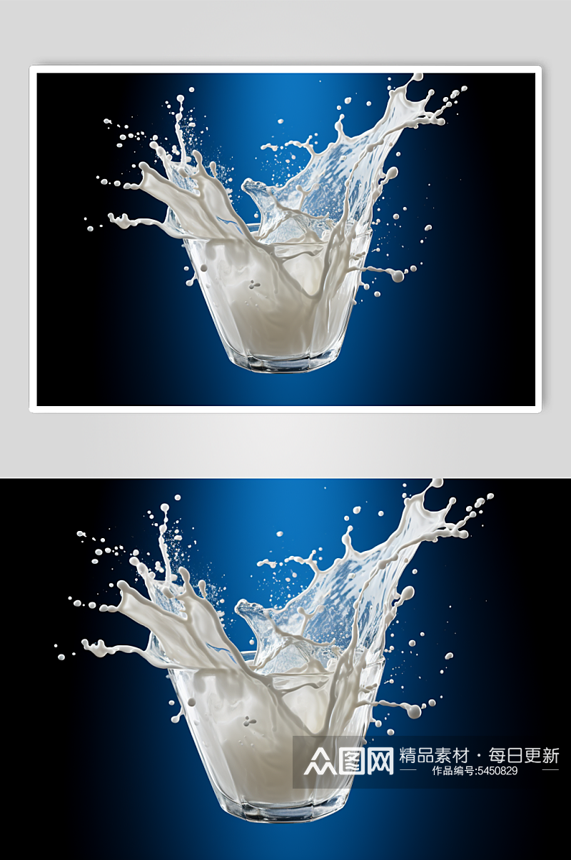 AI数字艺术牛奶液体飞溅模型元素素材