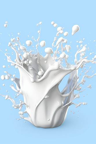AI数字艺术高清原创牛奶液体飞溅模型元素