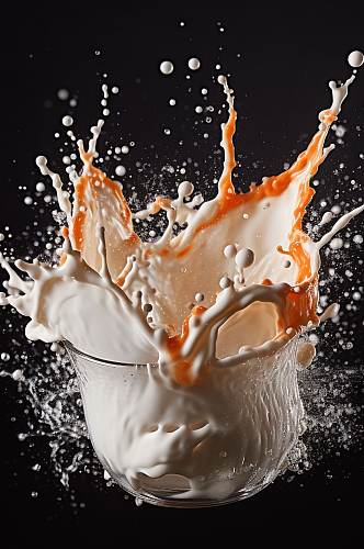 AI数字艺术高清原创牛奶液体飞溅模型元素