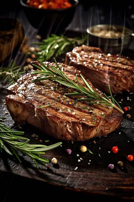 AI数字艺术高清牛排牛肉美食摄影图片