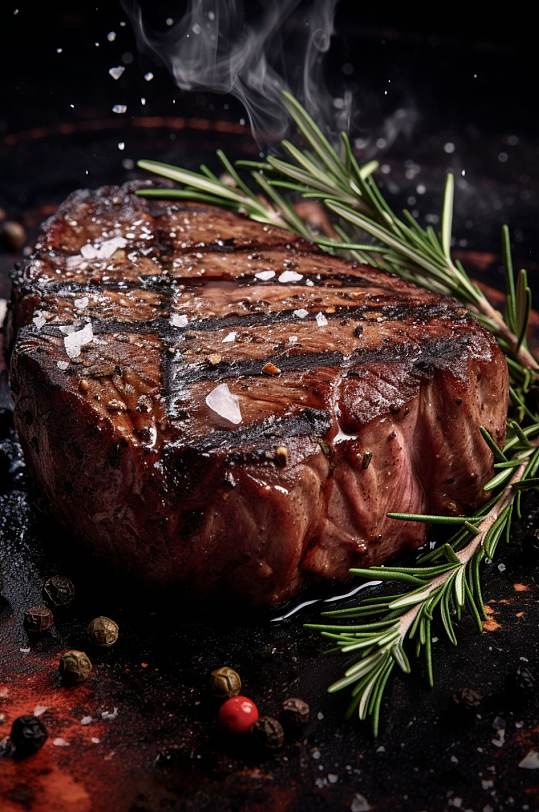 AI数字艺术高清牛排牛肉美食摄影图片