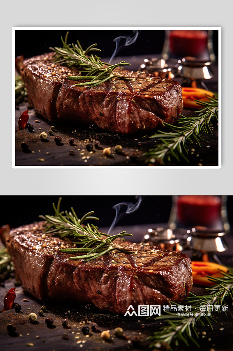 AI数字艺术精美牛排牛肉美食摄影图片素材