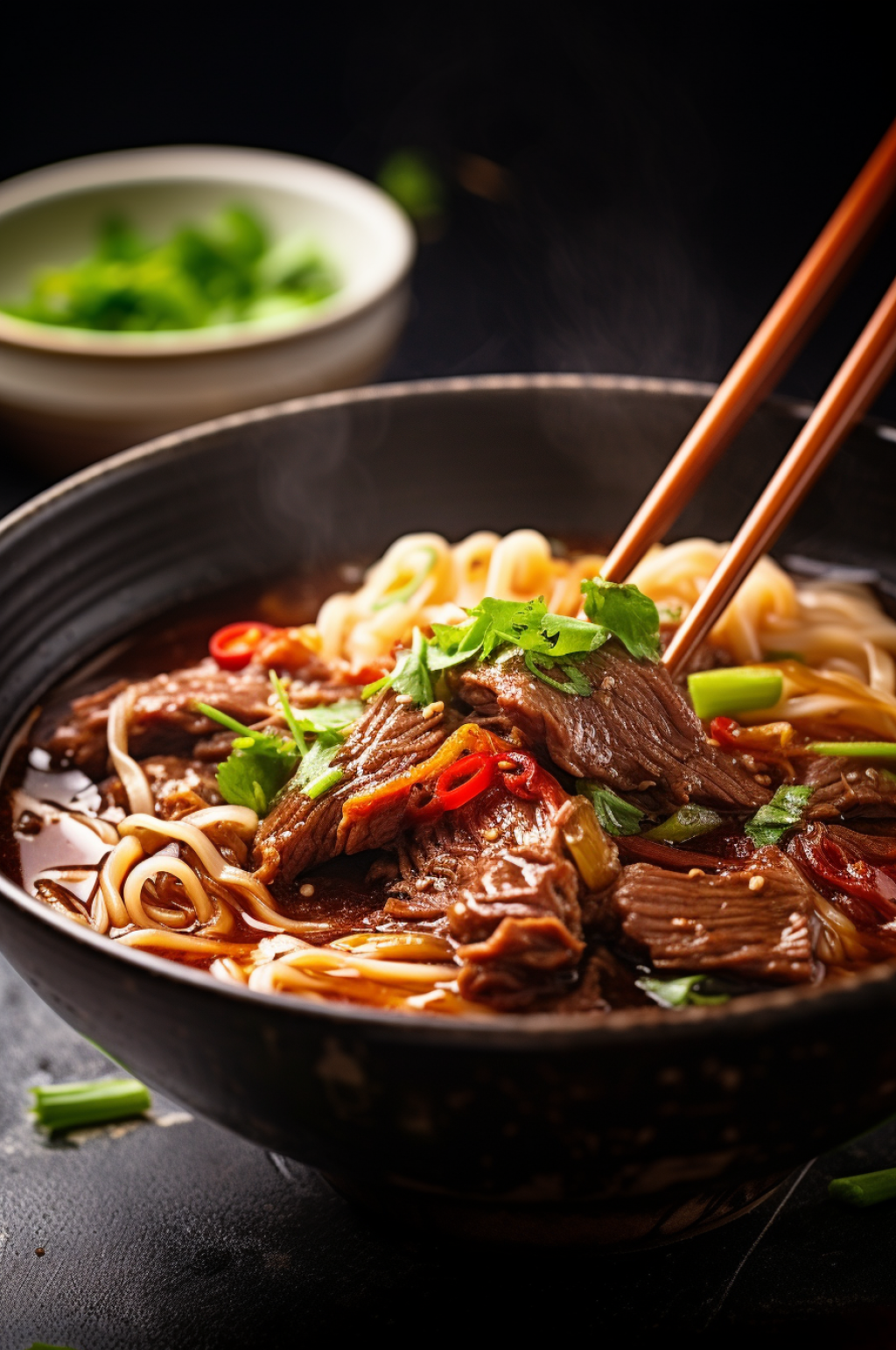 AI數(shù)字藝術(shù)牛肉面美食攝影圖素材