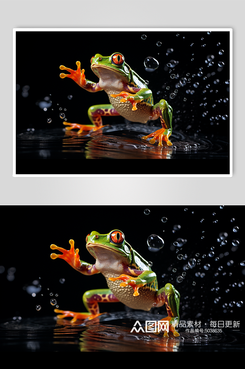 AI数字艺术牛蛙青蛙动物摄影图素材