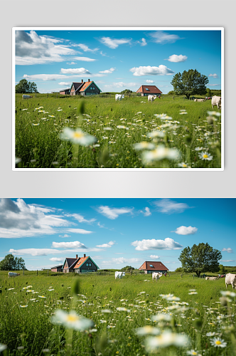 AI数字艺术高清小羊农庄农场摄影图片